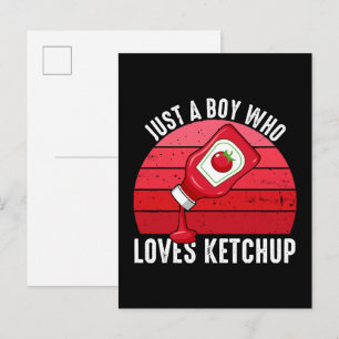 Bara en pojke som älskar ketchup inbjudan vykort