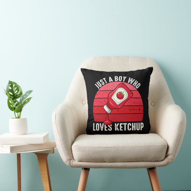 Bara en pojke som älskar ketchup kudde (Stol)