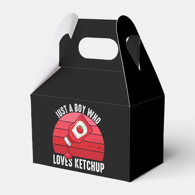 Bara en pojke som älskar ketchup presentaskar (Framsidan Sidan)