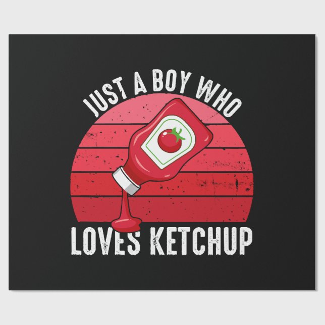 Bara en pojke som älskar ketchup presentpapper (Platt)