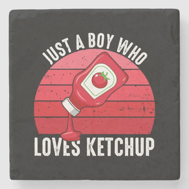 Bara en pojke som älskar ketchup stenunderlägg (Framsidan)