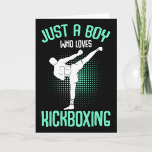 Bara en pojke som älskar kickboxning Kickboxar bar Kort