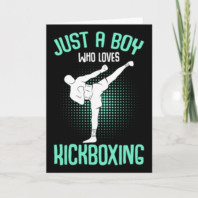 Bara en pojke som älskar kickboxning Kickboxar bar Kort (Framsida)