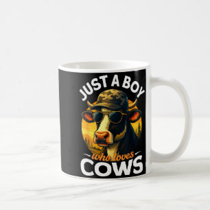 Bara en pojke som älskar kor bonde barn ko småbarn kaffemugg