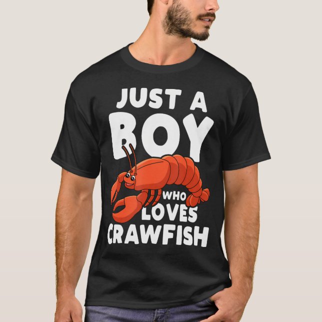 Bara en pojke som älskar kräftor t shirt (Framsida)