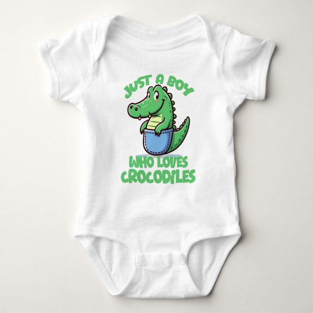 Bara en pojke som älskar krokodiler t shirt (Framsida)