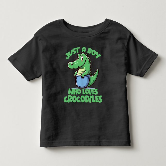 Bara en pojke som älskar krokodiler t shirt (Framsida)