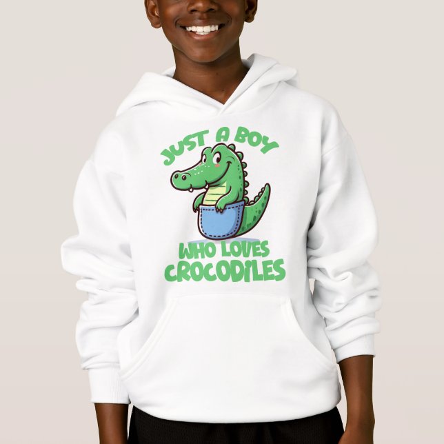 Bara en pojke som älskar krokodiler t shirt (Framsida)