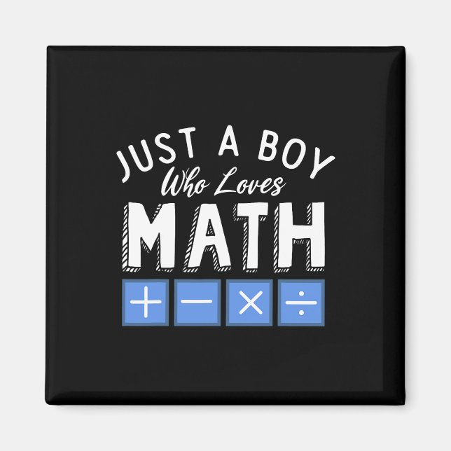 Bara en pojke som älskar matematik algebra rolig m magnet (Framsidan)