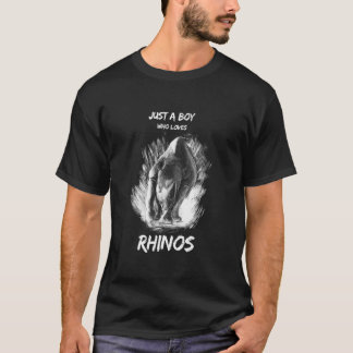 Bara en pojke som älskar noshörningar Rolig noshör T Shirt