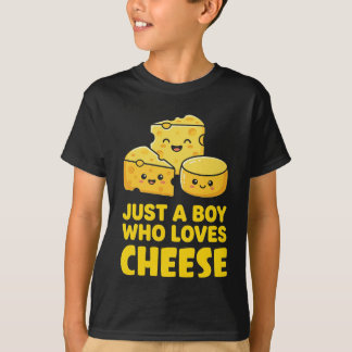 Bara en pojke som älskar ost Söt Kawaii mat Barn T Shirt