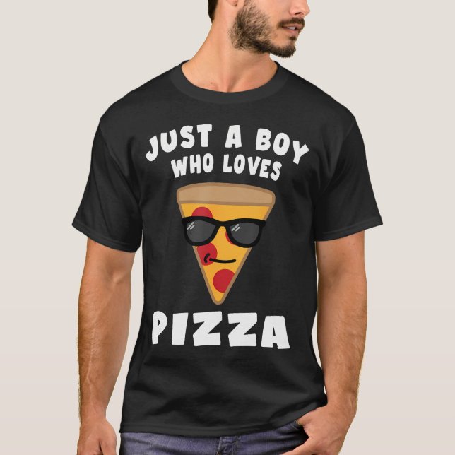 Bara en pojke som älskar pizza t shirt (Framsida)