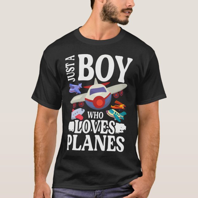 Bara En Pojke Som älskar Plan  Småbarns kärlek til T Shirt (Framsida)