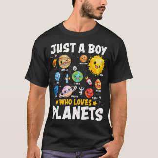 Bara en pojke som älskar planeter astrologi rymden t shirt