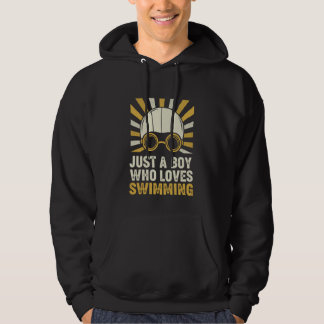 Bara En Pojke Som älskar Simning Hoodie