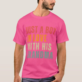 Bara en pojke som älskar sin mormor mamma mors dag t shirt