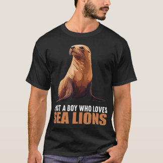 Bara en pojke som älskar sjölejon. Sjölejon Sjölej T Shirt