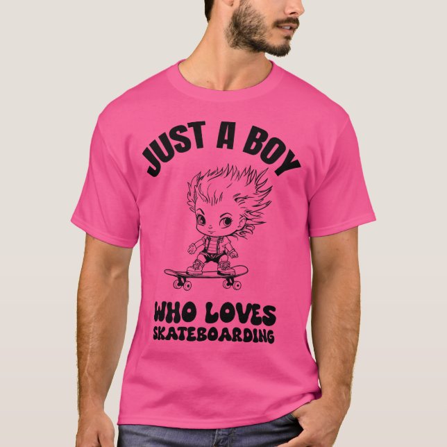 Bara en pojke som älskar skateboard t shirt (Framsida)