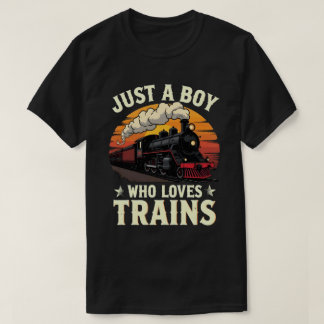 Bara en pojke som älskar tåg Vintage tågälskare T Shirt
