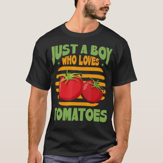 Bara en pojke som älskar tomater t shirt (Framsida)