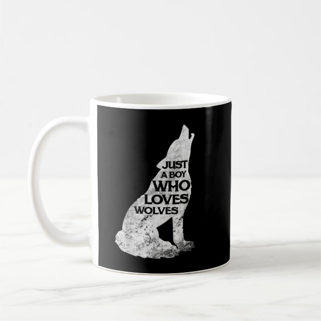 Bara en pojke som älskar vargar Vargflock tjej Kaffemugg (Vänster)