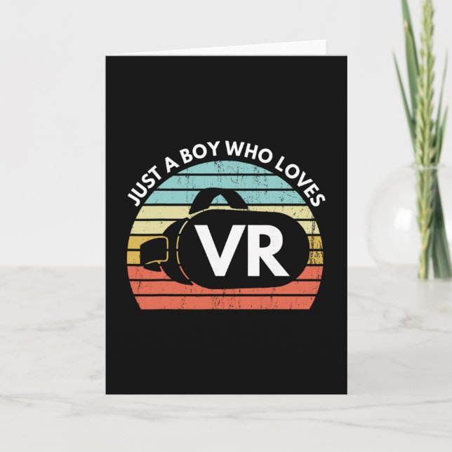 Bara en pojke som älskar Vr Rolig virtuell verklig Kort (Framsida)