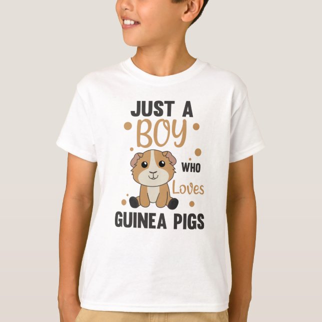 Bara en pojke som Guineas Gris Kärlek Sweet Animal T Shirt (Framsida)