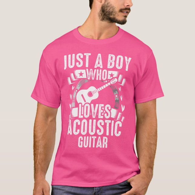 Bara en pojke som Kärlek akustiska Guitar T Shirt (Framsida)