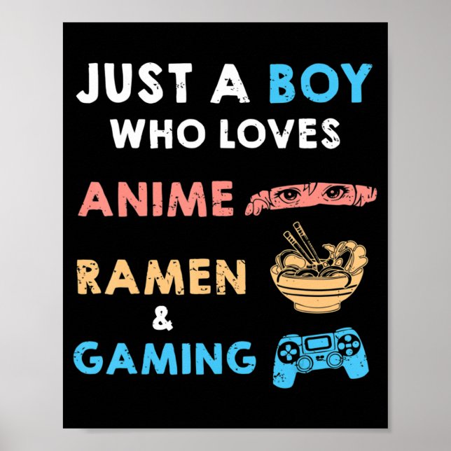 Bara en pojke som Kärlek Anime Ramen och Roligt Ga Poster (Framsidan)