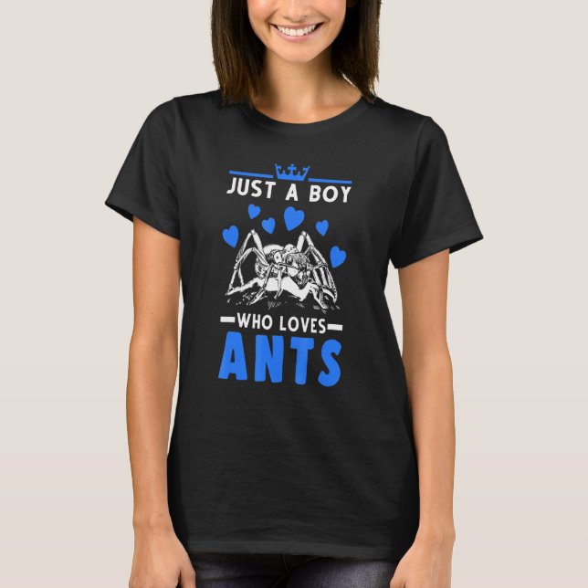 Bara en pojke som Kärlek Ants Ant Boy Ant Farm T Shirt (Framsida)
