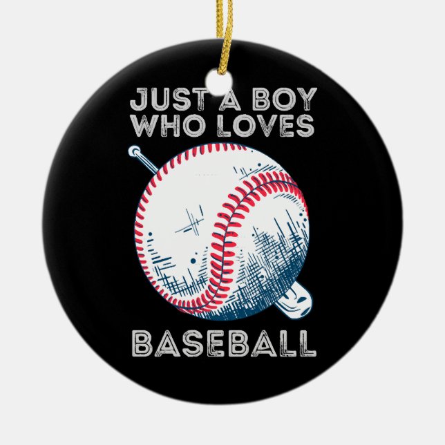 Bara en pojke som Kärlek Baseball Batter baseball  Julgransprydnad Keramik (Framsidan)