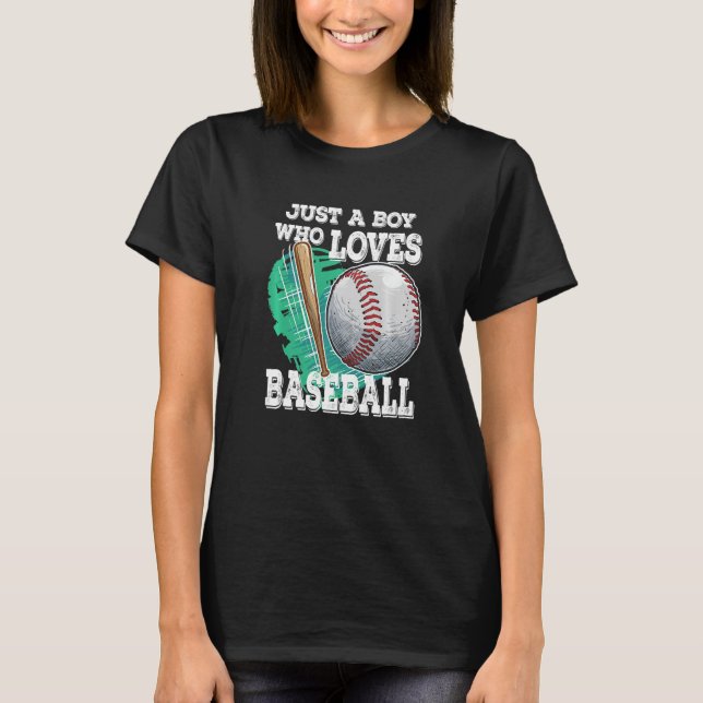 Bara en pojke som Kärlek Baseball Player T Shirt (Framsida)