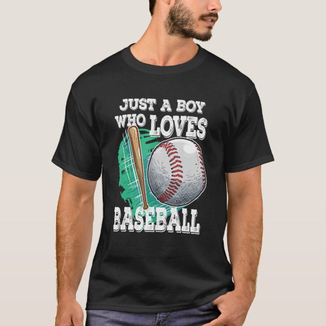 Bara en pojke som Kärlek Baseball Player T Shirt (Framsida)