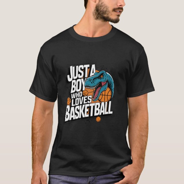 Bara en pojke som Kärlek Basketball Design Boys Ba T Shirt (Framsida)