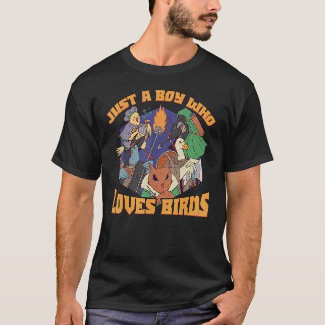 Bara en pojke som Kärlek Birds T Shirt (Framsida)
