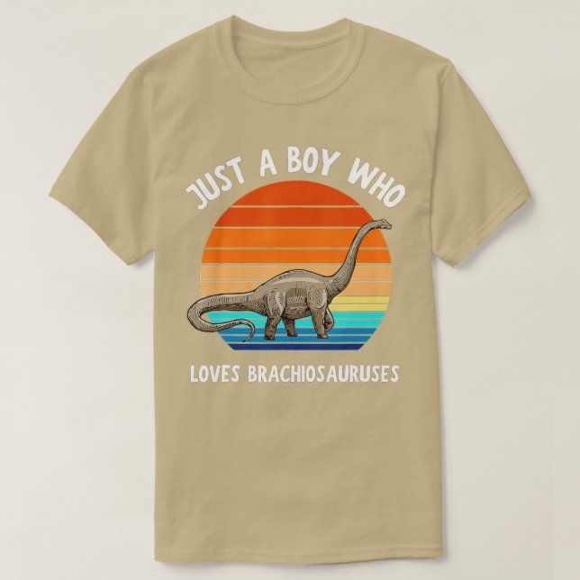 Bara en pojke som Kärlek Brachiosaurus Dinosaur Ki T Shirt (Design framsida)