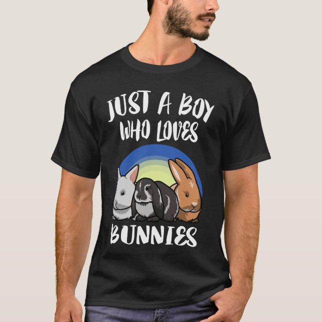 Bara en pojke som Kärlek Bunnies Rabbit T Shirt (Framsida)