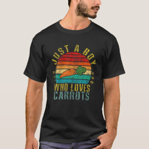 Bara en pojke som Kärlek Carrots Funny Retro T Shirt