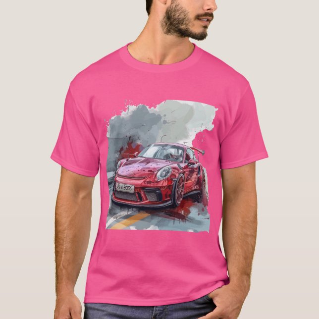 Bara en pojke som Kärlek Cars - Cute Car Älskare d T Shirt (Framsida)