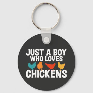 Bara en pojke som Kärlek Chickens Funny Chicken Äl Nyckelring