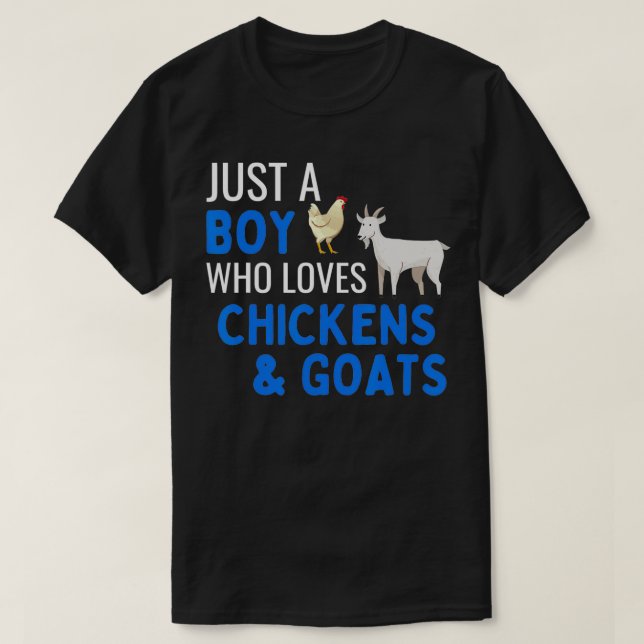 Bara en pojke som Kärlek Chickens och getter Cute  T Shirt (Design framsida)