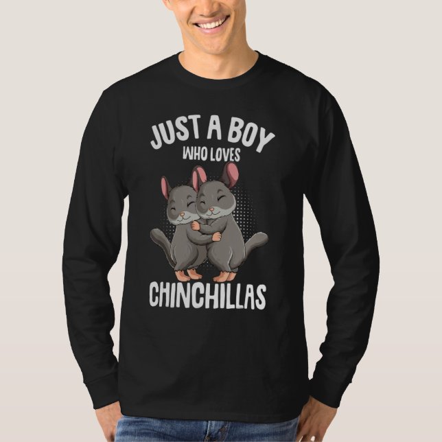 Bara en pojke som Kärlek Chinchillas Boys Kids Chi T Shirt (Framsida)