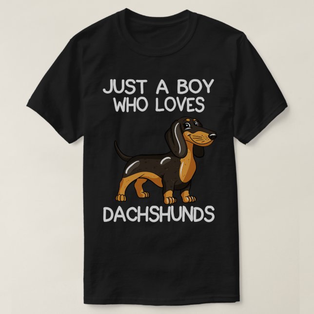 Bara en pojke som Kärlek Dachshunds T Shirt (Design framsida)