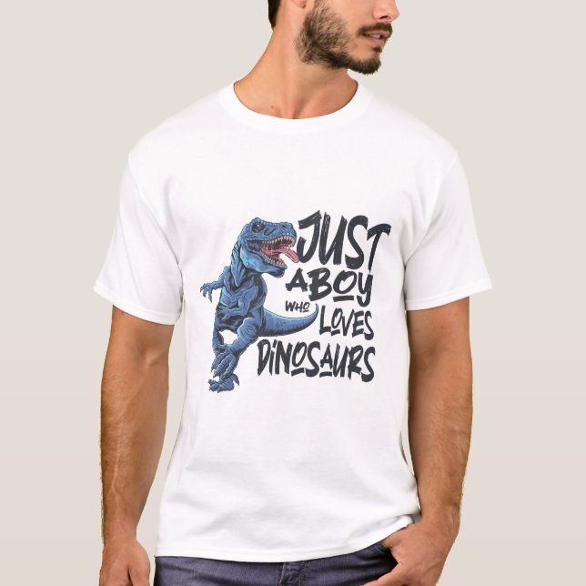 Bara en pojke som Kärlek Dinosaurs T Shirt (Framsida)