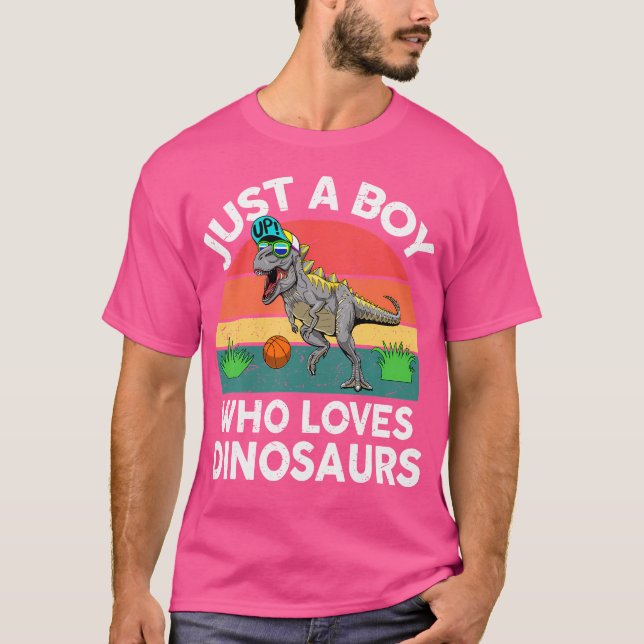 Bara en pojke som Kärlek Dinosaurs Tshirt Trex til T Shirt (Framsida)