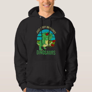 Bara en pojke som Kärlek Dinosaurs Vintage Sunset Hoodie