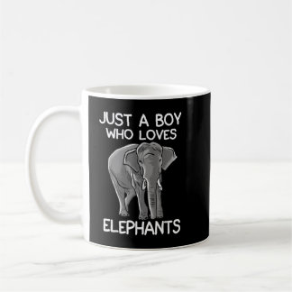 Bara en pojke som Kärlek Elephants Funny Elephant Kaffemugg
