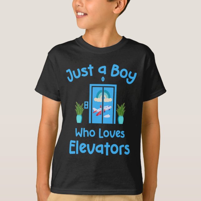 Bara en pojke som Kärlek Elevators Cute Distrated  T Shirt (Framsida)