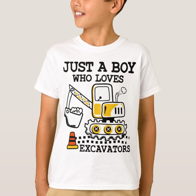 Bara en pojke som Kärlek Excavators Construction T Shirt (Framsida)