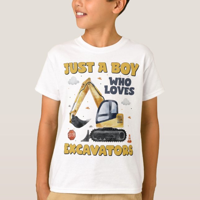 Bara en pojke som Kärlek Excavators Construction T Shirt (Framsida)